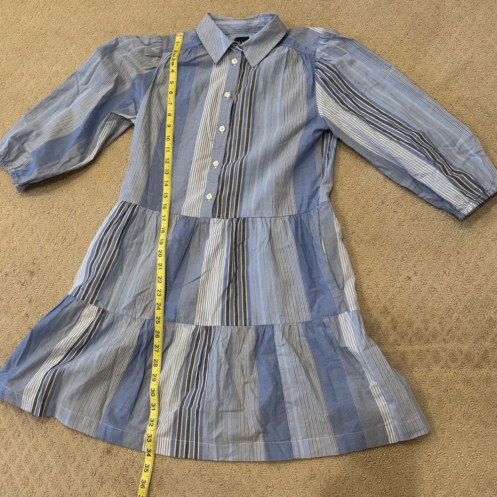 Gap puff sleeve tiered shirtdress  XS